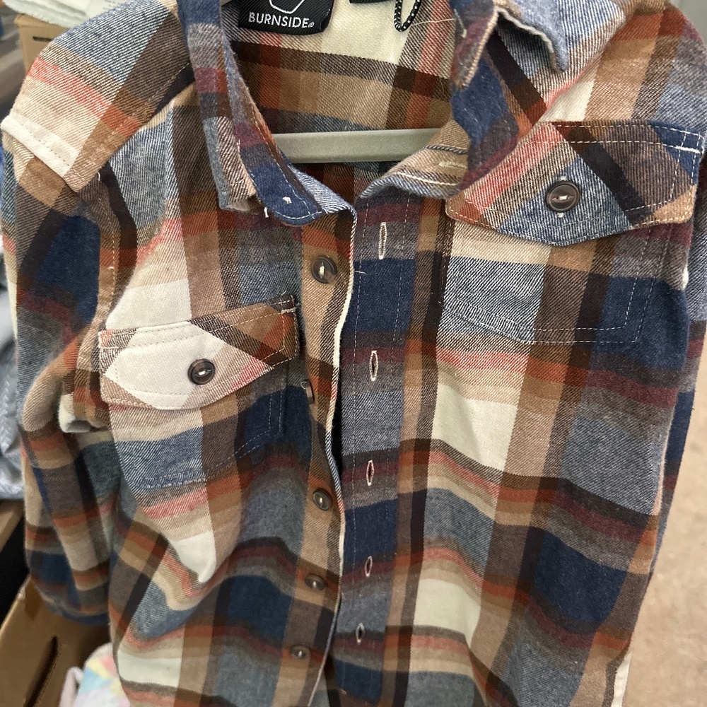 Long sleeved boys plaid shirt